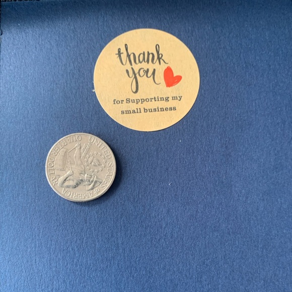 Thank You Sticker Labels 500 labels on roll. 1” Round NWT Kraft color - Picture 2 of 4